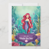 Invitation Sirène lunaire sous l'océan marin Anniversaire (Dos)