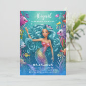 Invitation Sirène lunatique sous la mer Anniversaire (Debout devant)