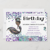 Invitation *~* Sirène LUXE GLAM Sous Mer 21 Fête Anniversaire (Dos)