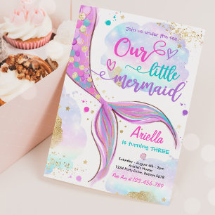 Invitation Sirène Magique Sous La Fête D'Anniversaire De La M