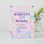 Invitation Sirène magique sous les filles de la mer Anniversa (Debout devant)