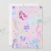 Invitation Sirène magique sous les filles de la mer Anniversa (Dos)