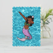 Invitation sirène noire marine (Debout devant)