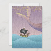 Invitation Sirène ou Pirate mignon Baby shower rose pourpre (Dos)