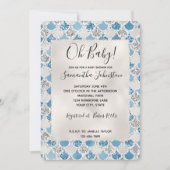 Invitation Sirène Pailletée Turquoise Perle Argentée (Devant)