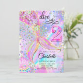 Invitation Sirène Plonge Dans Deux Ans Fête d'anniversaire 2  (Debout devant)