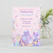 Invitation Sirène pourpre sous la mer Anniversaire (Debout devant)