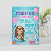 Invitation Sirène princesse sous la mer (brun/marron) (Debout devant)
