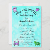 Invitation Sirène Red Haired sous la fête d'anniversaire de l (Dos)