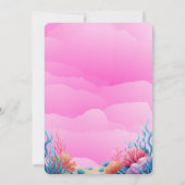 Invitation Sirène Rêve Rose Sous Le Baby shower De Mer (Dos)