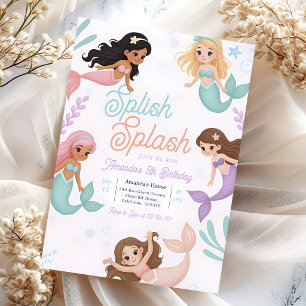 Invitation Sirène Rose sous la Mer 4e Anniversaire