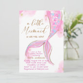 Invitation Sirène rose Sous Le Baby shower De Fille Océane Me (Debout devant)