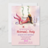 Invitation Sirène Sous La Fête D'Anniversaire De La Mer (Devant)