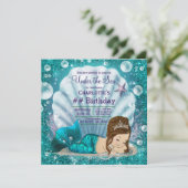 Invitation Sirène sous la fête d'anniversaire de la mer (Debout devant)