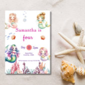 Invitation Sirène Sous La Fête D'Anniversaire De La Mer