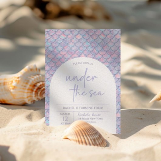 Invitation Sirène sous la fête d'anniversaire de la mer