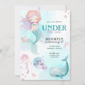 Invitation Sirène Sous La Fête D'Anniversaire Des Filles De M (Devant)