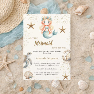 Invitation Sirène sous la mer animaux de l'océan Shower de bé