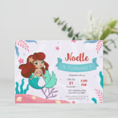 Invitation Sirène sous la mer Anniversaire (Debout devant)