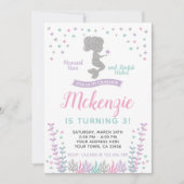 Invitation Sirène, sous la mer, argent et violet (Devant)