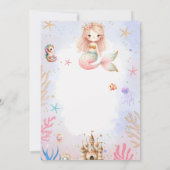 Invitation Sirène Sous La Mer Fête Magique Anniversaire (Dos)