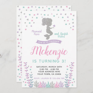 Invitation Sirène, sous la mer, l'argent et le pourpre