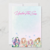 Invitation Sirène Sous La Mer Magique Fille Anniversaire (Dos)