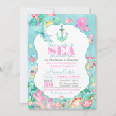 Invitation Sirène sous la mer Nautique premier anniversaire (Devant)