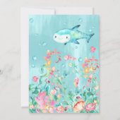 Invitation Sirène sous la mer Nautique premier anniversaire (Dos)