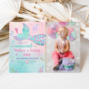 Invitation Sirène Sous La Mer Or Rose Anniversaire