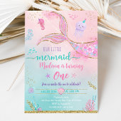 Invitation Sirène Sous La Mer Or Rose Anniversaire