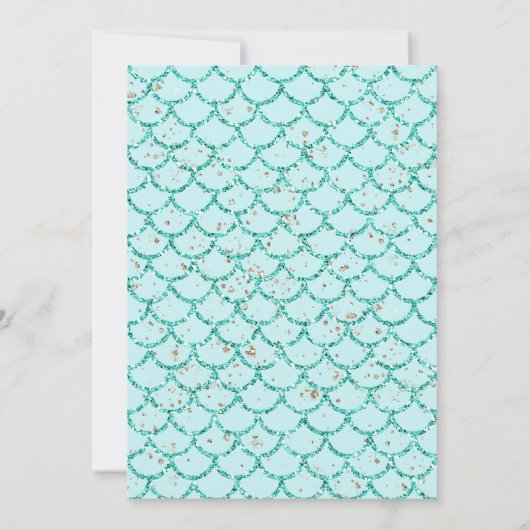 Invitation Sirène sous la mer Parties scintillant Turquoise A (Dos)