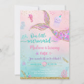 Invitation Sirène Sous La Mer Rose Violet Anniversaire (Devant)