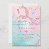 Invitation Sirène Sous La Mer Rose Violet Anniversaire (Devant)