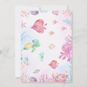 Invitation Sirène sous la mer rose violet Anniversaire (Dos)