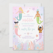 Invitation Sirène sous la mer Whimsical 1er Anniversaire fête (Devant)