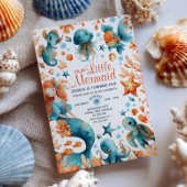 Invitation Sirène Sous L'Aquarelle De Mer Anniversaire Des En