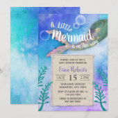Invitation Sirène sous le Baby shower de la Princesse de la M (Devant / Derrière)