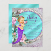 Invitation Sirène Sous Le Baby shower De Mer (Devant / Derrière)