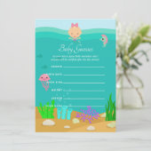 Invitation Sirène sous le Baby shower de mer Guesses de bébé (Debout devant)