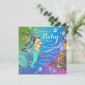 Invitation Sirène sous le Baby shower marin (Debout devant)