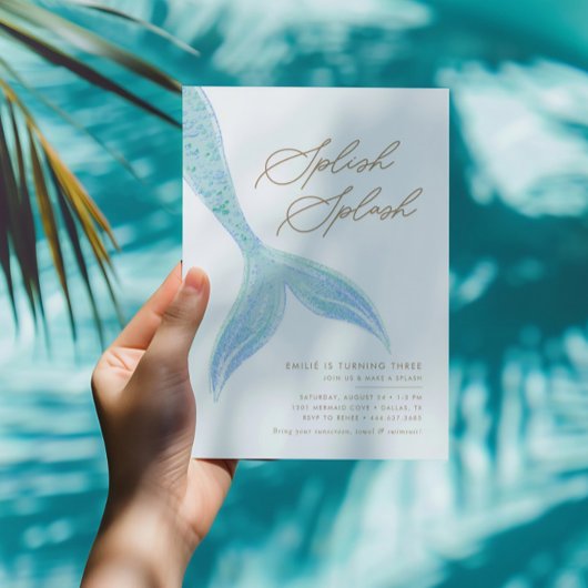 Invitation Sirène sous les filles de la mer Jolie bleu Annive