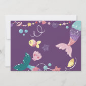 Invitation Sirène Sous Les Filles De La Mer Photo Anniversair (Dos)