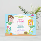 Invitation Sirène sous l'invitation de fête d'anniversaire de (Debout devant)