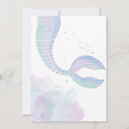 Invitation Sirène sous l'invitation de fête d'anniversaire en (Dos)