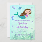 Invitation Sirène Sous L'Invitation De La Fête D'Anniversaire (Devant)