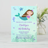 Invitation Sirène Sous L'Invitation De La Fête D'Anniversaire (Debout devant)