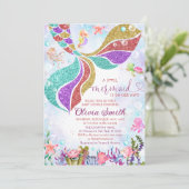 Invitation Sirène sous l'invitation du Baby shower de la Fill (Debout devant)