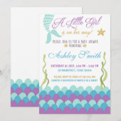 Invitation Sirène Sous L'Invitation Du Baby shower De Mer (Devant / Derrière)