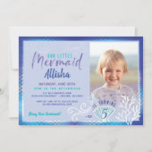 Invitation Sirène Sous L'Océan Bleu & Violet Photo (Devant)